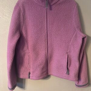 L.L. Bean Purple Lavender Sherpa Fleece Zip Jacket